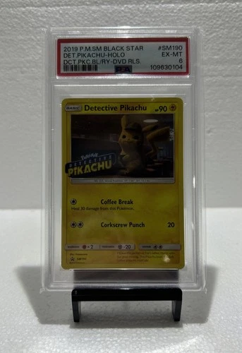 Detective Pikachu SM190 Psa 6 Stamped Black Star Promo