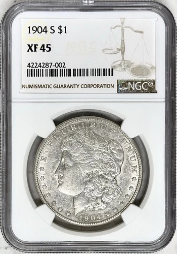 1904 S MORGAN SILVER DOLLAR NGC XF45