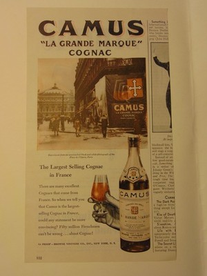 1947~ CAMUS La Grande MARQUE COGNAC~ print ad