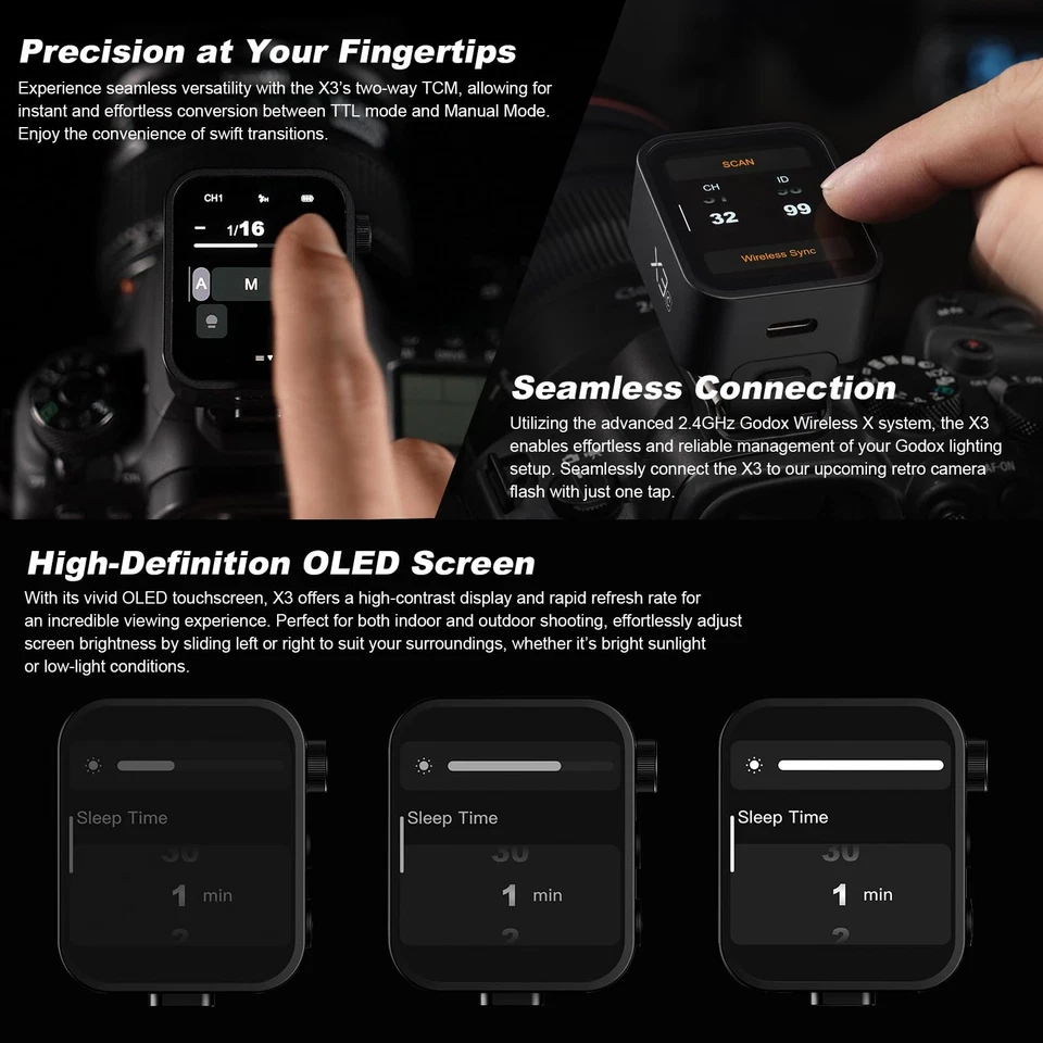 X3C X3 C X3-C TTL Wireless Flash Trigger Compatible for Canon Camera, OLED To... - Image 3 of 4