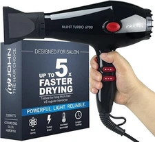 JOHN Super Fast Drying Hair Dryer Ionic 2200W Professional Salon Blow Dryer