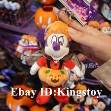 Authentic Shanghai Disney 2025 Halloween Mickey Plush Keychain Pendant New