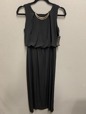 NEW AA Studio AA Women’s Evening Dress Sleeve Crew Neck Black Size 6 New W Tags