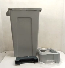 Rubbermaid 2007913 Slim Jim Recycling Station Starter Kit Gray Resin (1) 23 Gal