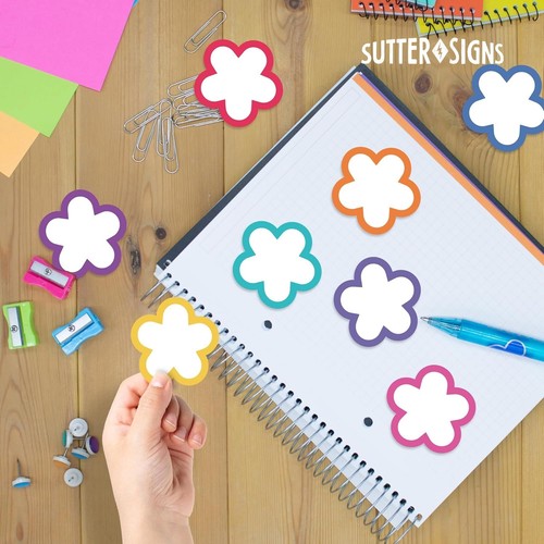 108PCS Flower Cutouts 3 Inch Paper Shapes for Bulletin Board Classroom Craft - Picture 4 of 6