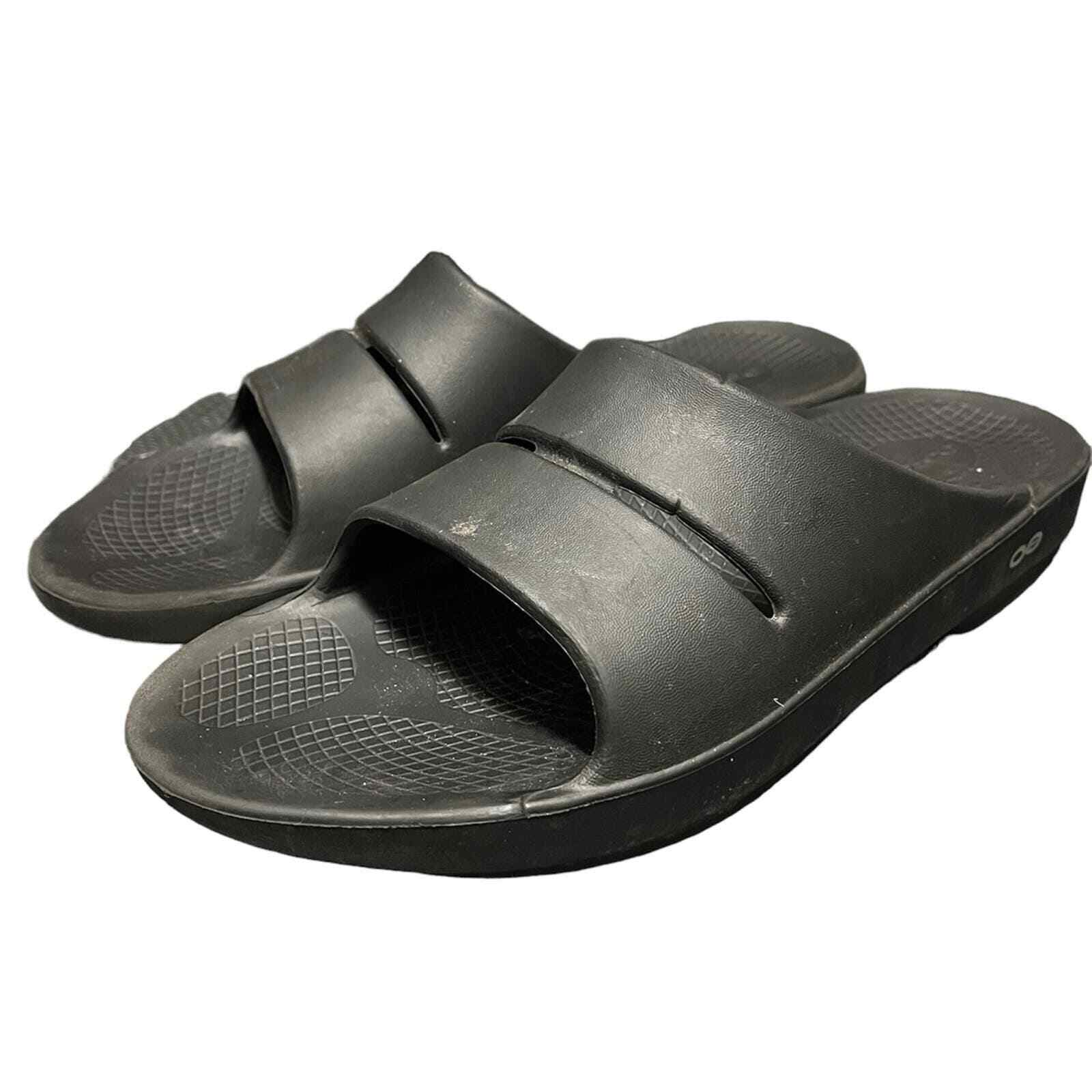 OOFOS OOahh Slide Recovery Sandals Black mens size 11 Gem
