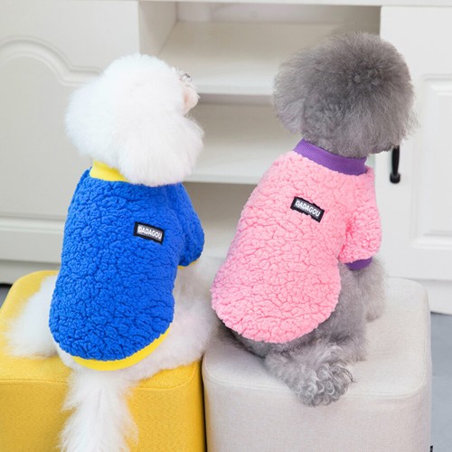 Pet Dog Cat Clothes Candy Colors Puppy Soft Warm Coat Pullover Autumn Winter - Picture 7 of 29