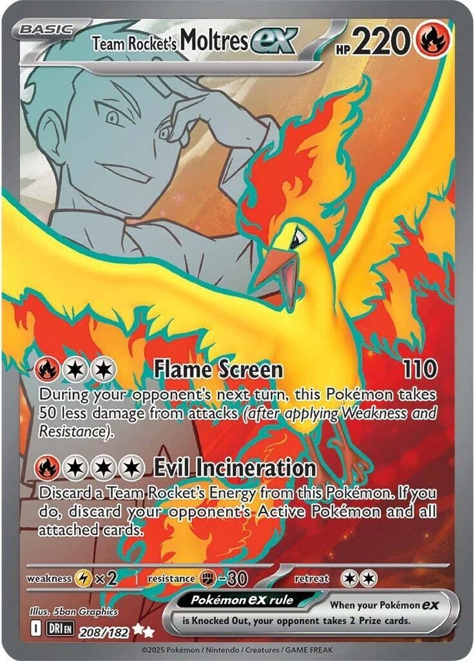 Team Rocket's Moltres Ex 208/182 Sv10: Destined Rivals