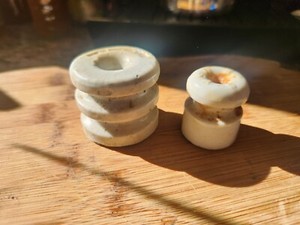 Vintage USA Porcelain Wire Insulators Set of 2