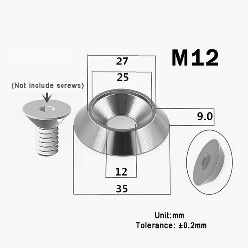 M2 - M12 Anodised Aluminium Cup Washers to fit Countersunk Screws Bolts Golden - Picture 18 of 18