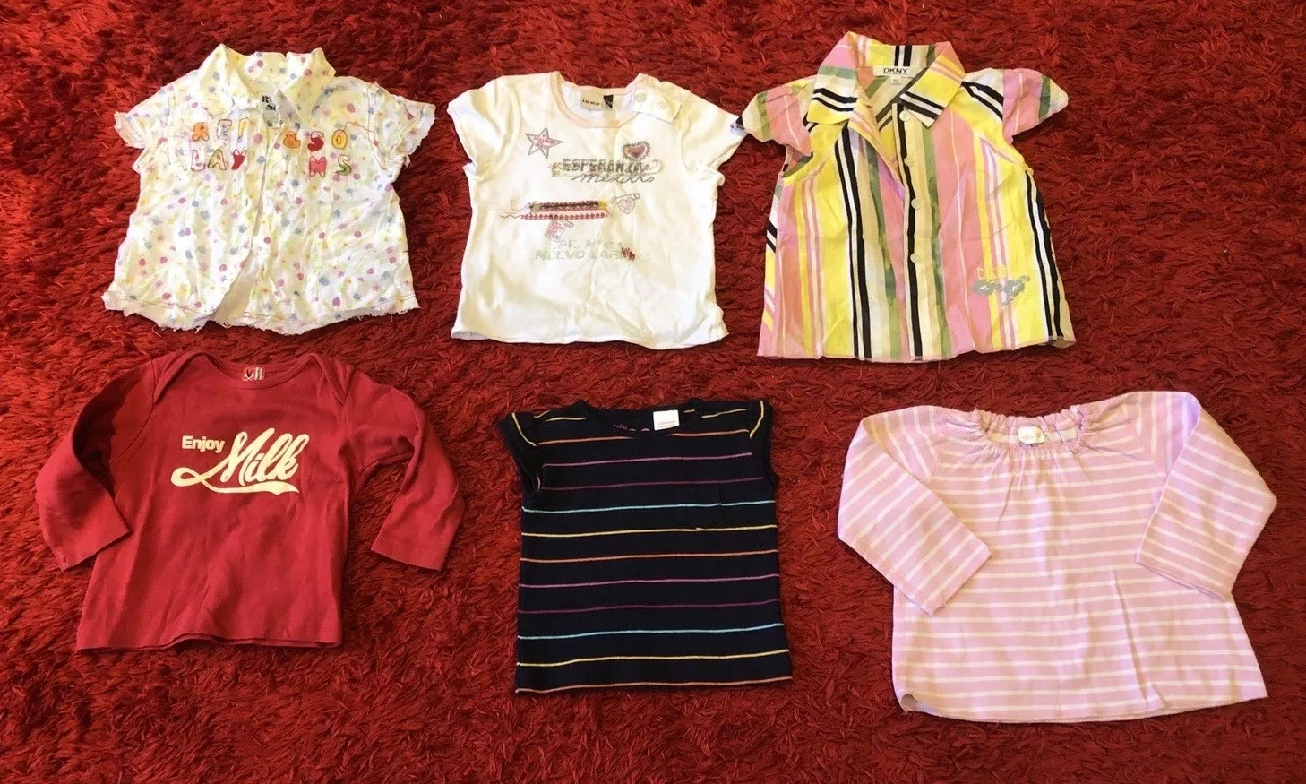 18m Baby Girl Designer Clothing Bundle 6 various tops -DKNY, IKKS, REPLAY & more