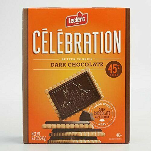 3 Boxes Leclerc Celebration Butter Cookies Dark Chocolate 240g Each-Canada FRESH - Picture 1 of 1