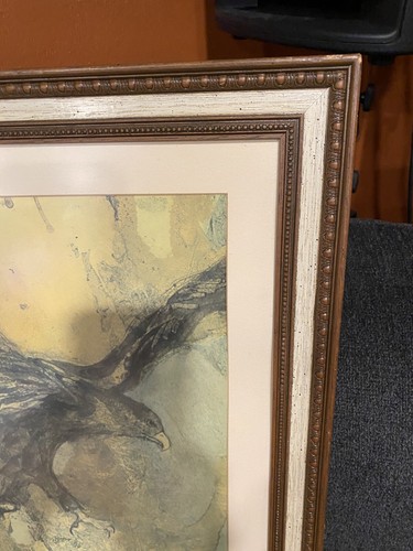 Sue Wise Large Signed Lithograph Nest with Baby Falcons Framed 40”x26” - Picture 15 of 19