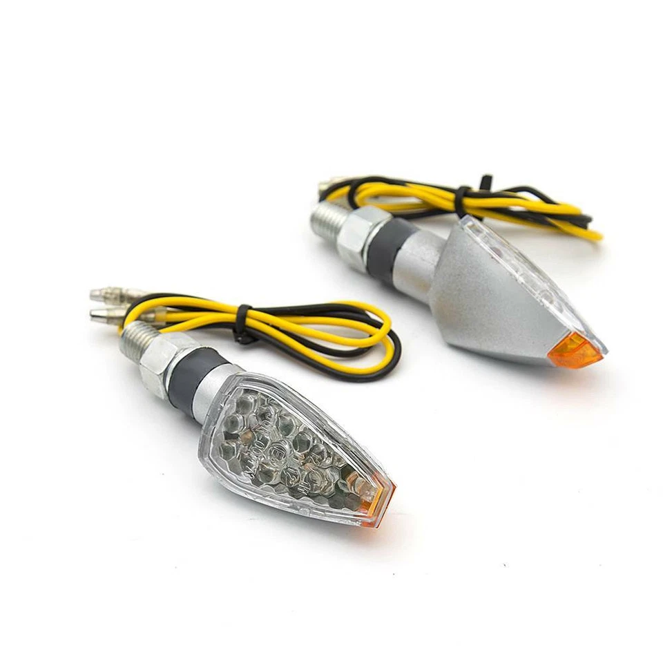 Lámpara indicadora de luz de señal de giro universal 2 piezas 14LED para scooter motocicleta Foto 2 de 4