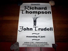 RICHARD THOMPSON ( 18" x 24" ) ORIG 1994 DUTCH in store PROMO POSTER paradiso NM