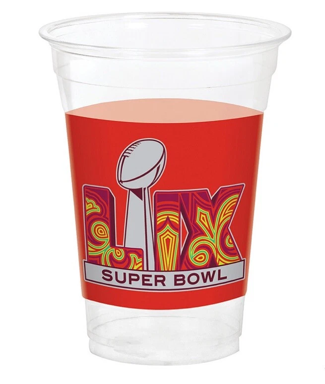 Super Bowl 59 LIX NEW ORLEANS Tazas de Plástico 18Oz Paquete de 25 Tazas de Fiesta Reutilizables NUEVO Foto 4 de 4