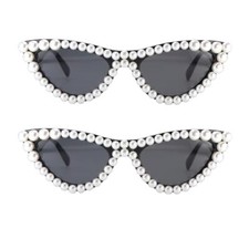 Pearl Cat Eye Sunglasses Womens Cute Fashion Trendy Eyewear