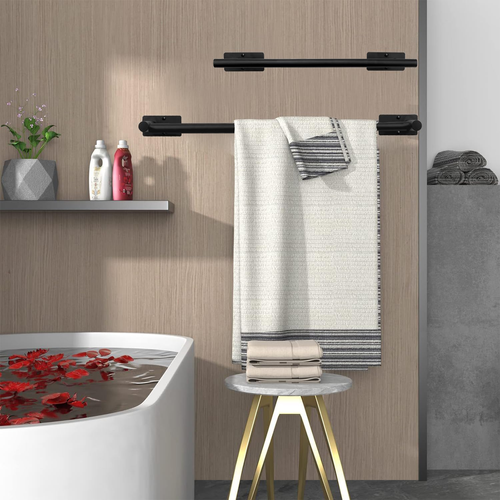 Self Adhesive Bath Towel Bar, Stainless Steel Towel Racks for Bathroom No Drilli - Picture 3 of 8