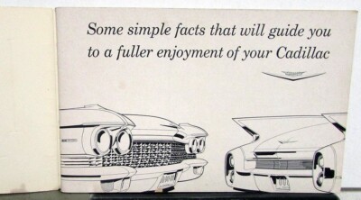 1960年キャデラックショップマニュアル 1960 Cadillac Owners Manual Original Series 62 Sixty-Special