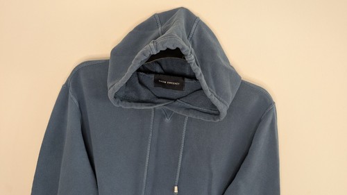 Thom Sweeney Pullover Hoodie Medium Pique 100% Baumwolle Blau Made in Italy - Bild 2 von 10