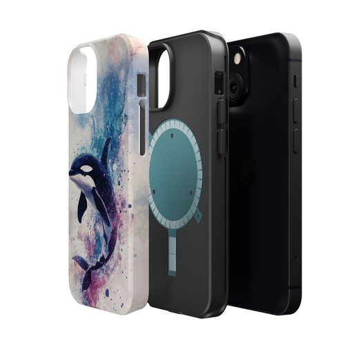Orca Killer Whale Watercolor Phone Case for iPhone - MagSafe Compatible - Picture 166 of 169