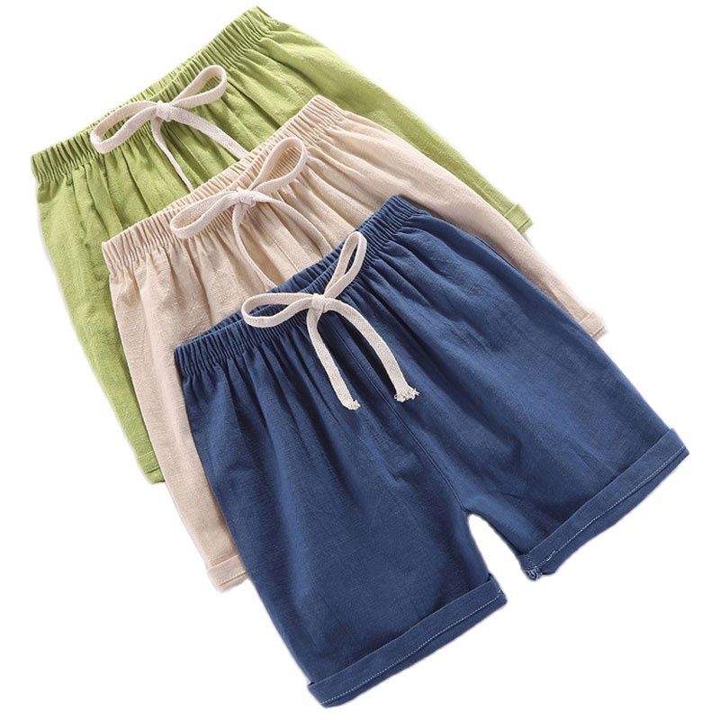 Shorts Children Summer Linen Cotton Short Pants Toddler Shorts Casual Clothing-image