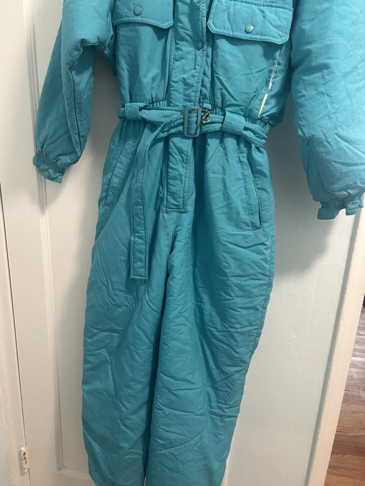 Vintage SKI SNOW SUIT Retro Teal One Piece Vintage M/L 44 ( Excellent Condition) - Image 4 of 4