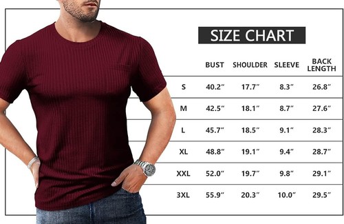 T-shirt girocollo Basic da uomo slim fit elastica a costine maniche corte - Foto 6 di 31