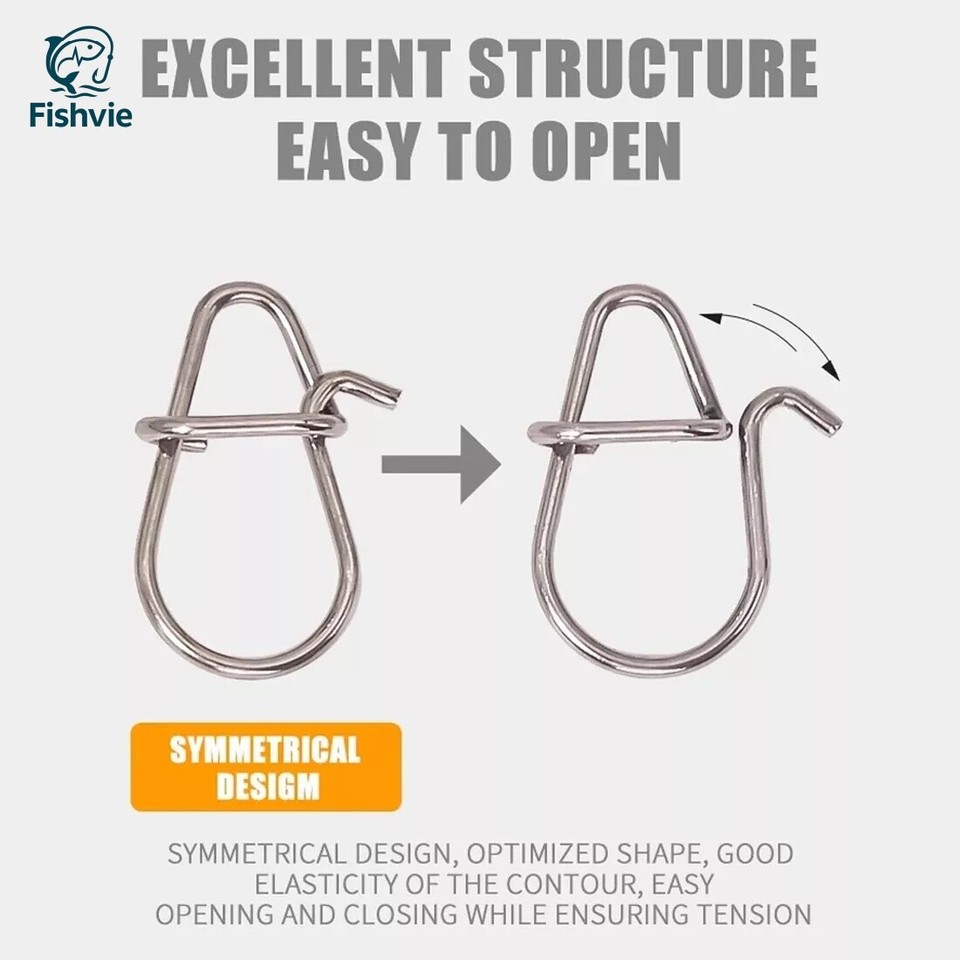 Girelle Con Moschettone Da Pesca Snap Da Pesca Girevoli Con Cuscinetto A Sfera - Duo Lock, Acciaio Inox, Per Acqua Dolce E Salata Girella Pesca