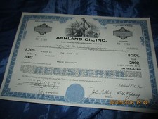 Wertpapier / Aktie  USA  , ASHLAND  OIL  , 5.000 $ , August 1977 , Dokument / T