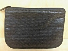 Narciso Rodriguez cosmetic bag black with sequins 6.5"x4.75"x0.5"
