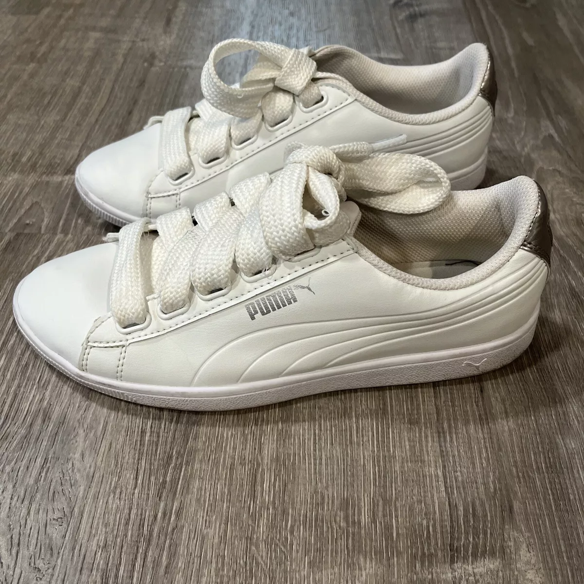 Nueva llegada Geología Perder la paciencia Puma BASKET HEART White Patent Leather Lace Up Low Top Sneakers Women's  Size 8.5 | eBay