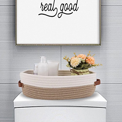 Rope Woven Baskets for Storage Basket Organizing Bathroom Organizer Bins Small - Picture 9 of 22