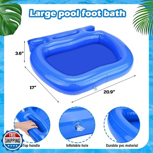 Paquete de 2 baños de pies de piscina, lavabo inflable para baño de remojo de pies para escalera de entrada a la piscina - Imagen 2 de 5