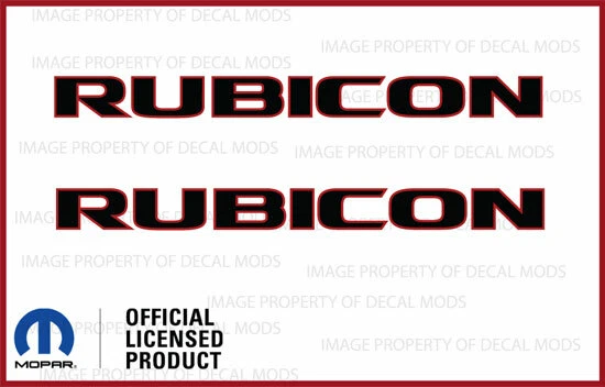 2007 - 2018 Jeep RUBICON Hood Vinyl Decals Graphics Stickers JK Black Red FJ5T1 - Image 3 of 3