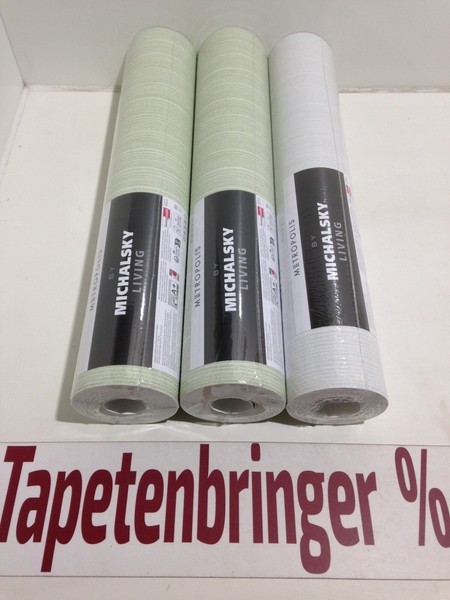 Vliestapete Michalsky As 2X 36499-7 1X 36499-2 (3Rollen) Streifen Hell Grau GrüN-image