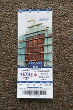 TEXAS RANGERS VS KANSAS CITY ROYALS 8/24/2014 FULL TICKET ~ BILLY BUTLER HR