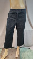 New York  Company Size 12 Black Flat Front Straight Leg Crop Pant Slacks Womens