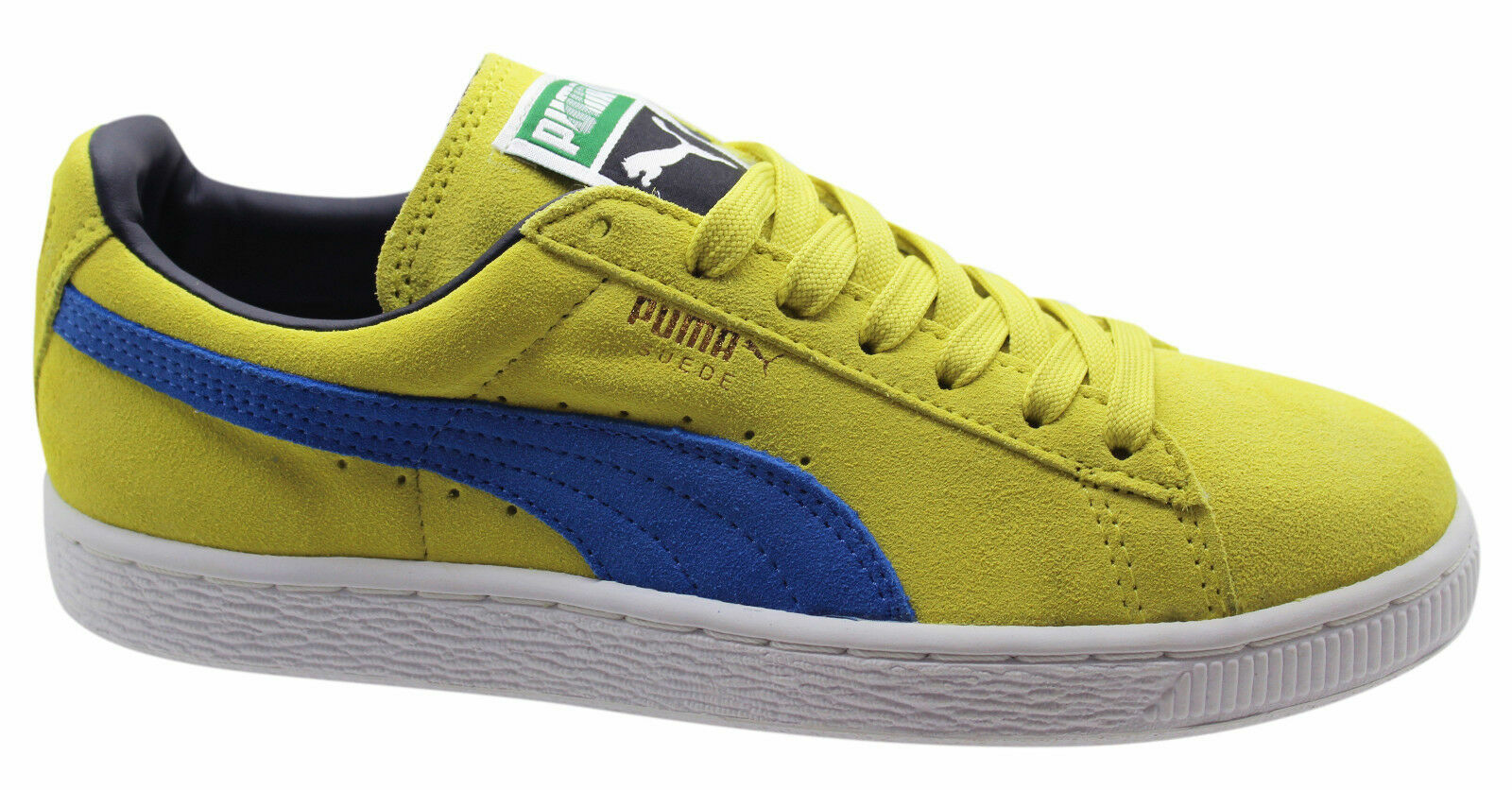 puma suede green yellow