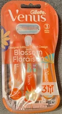 NEW 3 Count Gillette Venus Razors Designer Edition Blossom Scented Handles