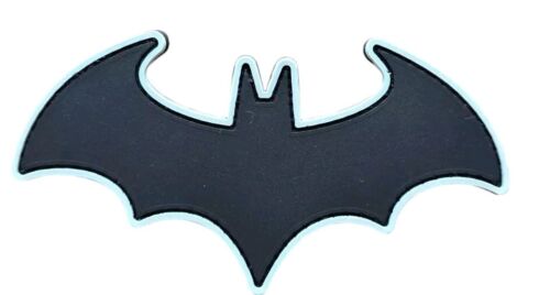 PARCHE GANCHO TÁCTICO GOMA PVC NEGRO BRILLANTE LOGO BATMAN EL CABALLERO OSCURO 2" X 4" - Imagen 2 de 3