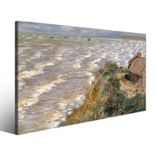 Claude Monet Maree Canvas Print Rising in Pourville Famous Painting
