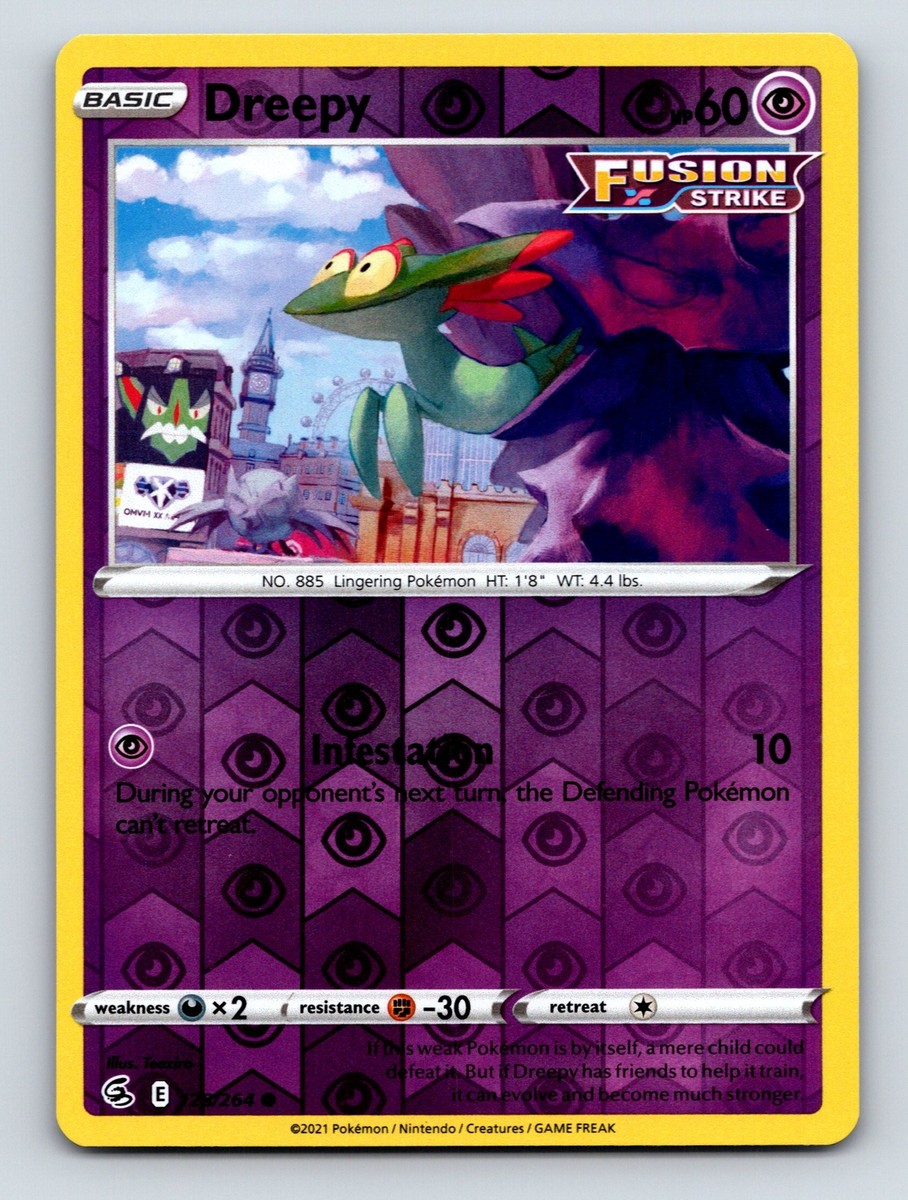 エーフィ HP60 ポケモンカード Basic Dreepy HP 60 Fusion Strike Infestation Attack Rarity Purple