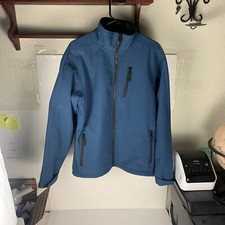 Pulse Blue Soft Shell Microfleece Ski Snow Jacket Womens Medium Navy Blue