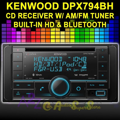 NEW KENWOOD DPX794BH 2-DIN AM/FM/CD CAR AUDIO RECEIVER, BLUETOOTH, HD RADIO iPOD