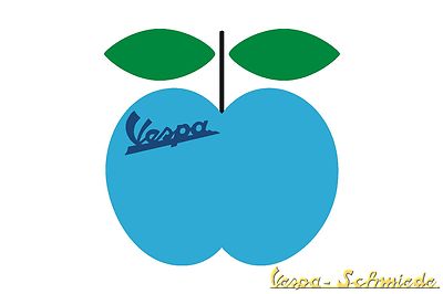 Aufkleber ''Chi VESPA mangia le mele / Apfel 8'' - Sticker Apple Dekor Beinschild