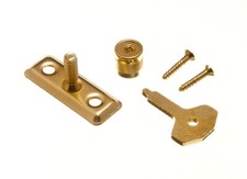 100 X Window Stay Security Locks With Key EB Brass Plated Steel + Screws | Onest