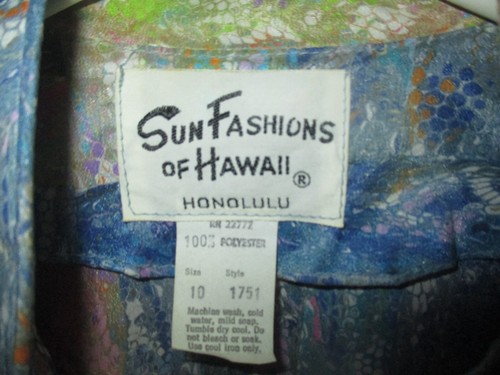 HAWAIIAN Vintage Woman's MULTI-COLOR DESIGNS Sun Fashion PANTS TOP SET - 1970's - Picture 3 of 6