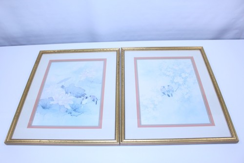 T.C. Chiu Aquarell Kunst gerahmt mattiert Vintage Lot Set Konvolut Singvögel asiatisch selten - Bild 15 von 24