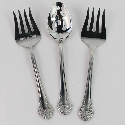 Set of 3 Reed & Barton Elegante Stainless Steel Serving Utensils 8.5"